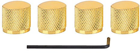 Vbestlife 4 Stücke Gutar Knob Volume Tone Control Ersatzteile für E-Gitarre Bass (Gold)