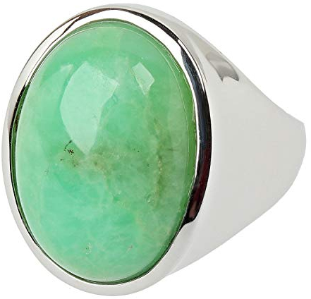 sogni d'oro Silberzeit Damen Ring aus 925 Silber mit Chrysopras 50 (15.9)