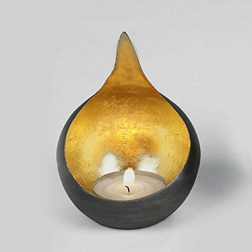 LAMBERT Windlicht Caldera klein schwarz-Gold