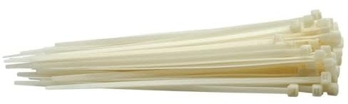 Draper 70394 Nylon-Kabelbinder, 4,8 x 200 mm, Weiß, 100 Stück