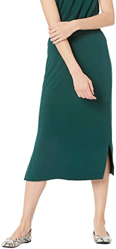 Amazon Essentials Mujer Falda Midi de Punto sin Cierre (Disponible en Tallas Grandes)