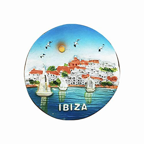 Ibiza Spanien 3D-Souvenir-Kühlschrankmagnet, Geschenk, handgefertigt, Heim- und Küchendekoration, Ibiza-Kühlschrank-Magnet-Kollektion