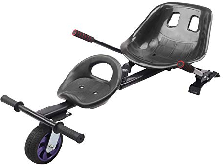 SSCYHT Hoverboard Sitz Doppel-Personen Go-Kart Transformationskit Hovercart Zubehör Passend für 6,5 8 10 Selbstausgleichenden Roller Verstellbarer Rahmen,Schwarz