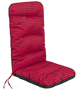 PillowPrim Sitzkissen für Gartenstühle – Palettenkissen – Für Outdoorfans & Gartenfreunde – Bequemer Sitzkomfort – Robust, Rot Streifen, 48x48x75 cm
