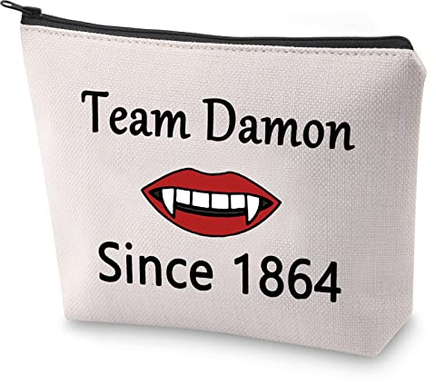 BLUPARK Vampir inspiriertes Geschenk Team Salvatore/Stefan/Damon Since 1864 Make-up-Tasche, Geschenk für Frauen Fans, Team Damon