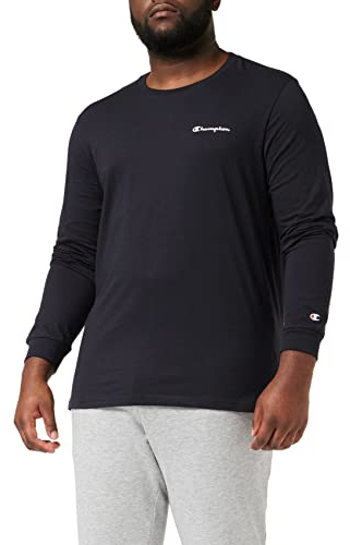 Champion Herren American Classics Small Script Logo L-S T-Shirt, Schwarz, XXL