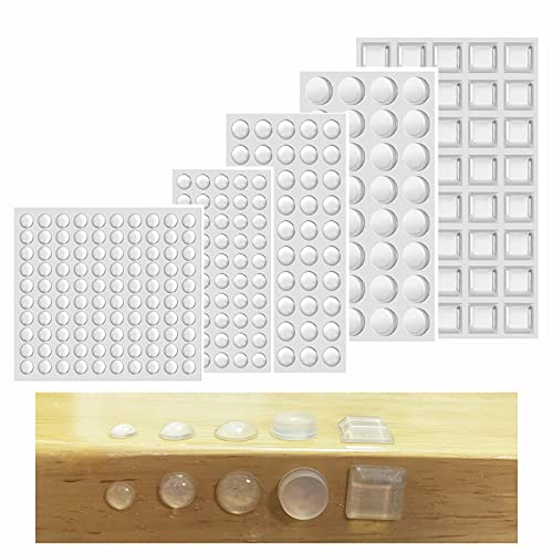 Adhesive Bumper Pads, 272 Pcs Clear Self Adhesive Bumper Pads, Clear Door Bumpers Round Clear Rubber Feet, Anti-Collision & Non-Slip Rubber Feet for Furniture Glass Tables Crafts Protect