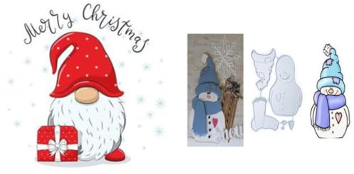 Sredwtk Schneemann Stanzschablonen Weihnachten,Metall Prägeschablonen Stanzmaschine Stanzformen Schablonen Schneiden Embossing für DIY Selbstgemacht Scrapbooking Dekor