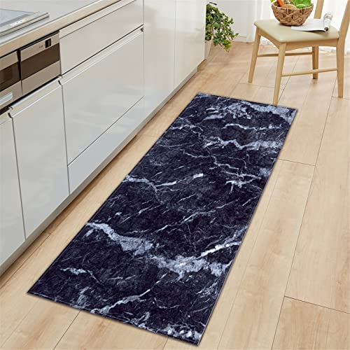 XQKXHZ 3D Teppich Marmor Optik Teppich Küchenläufer Küchenteppich Waschbar Küchenmatten Flurteppich Läufer Lang Badezimmer Teppich rutschfeste Fußmatte,12,40x120cm/16 x47