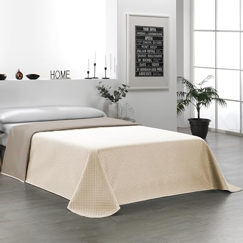 Martina Home Tagesdecke, wendbar, Beige, Leder, für Betten von 105 cm