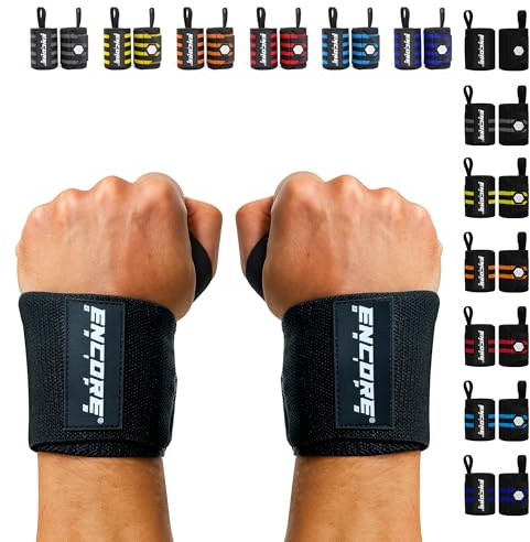 Encore Grips Handgelenk Bandagen für Krafttraining, Fitness & Bodybuilding, Wrist Wraps für Gym & Crossfit, stabile Handgelenkbandage für Gewichtheben & intensives Training