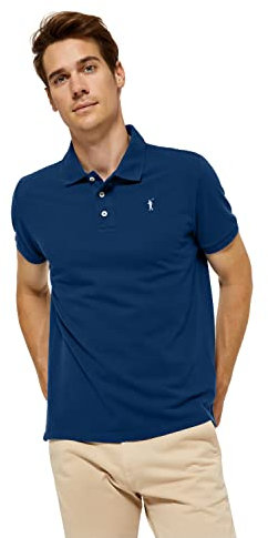 Polo Club - Polo Hombre Manga Corta | Algodón Piqué Suave | Logo Bordado Rigby Go | Regular Fit | Ideal con Chinos o Vaqueros, Azul Índigo, XXL, Algodón