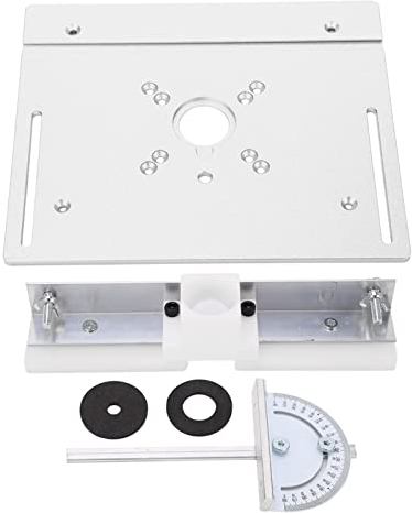 Placa de Inserción de Mesa de Enrutador de Aleación de Aluminio para Carpintería, Plantillas de Enrutador para Placas de Enrutador y Sistemas de, sin Elevación de la Fresadora (Plata)