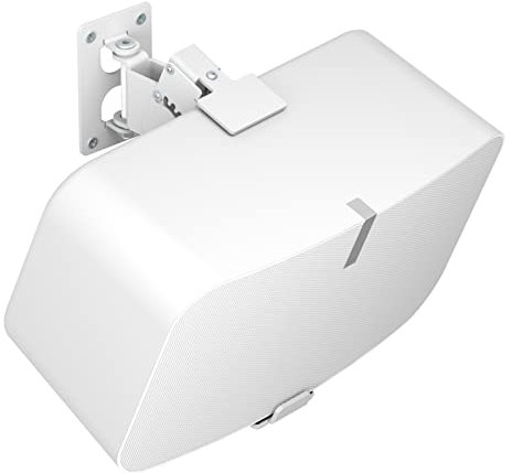 Yibracki Heavy Duty Speaker Wall Mount for Sonos Five & Play 5 Gen 2 - Tilt & Swivel Adjustable, White
