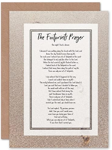 Artery8 Christian Jesus Footprints In The Sand Poem Inspirational Sealed Greeting Card Plus Envelope Blank inside
