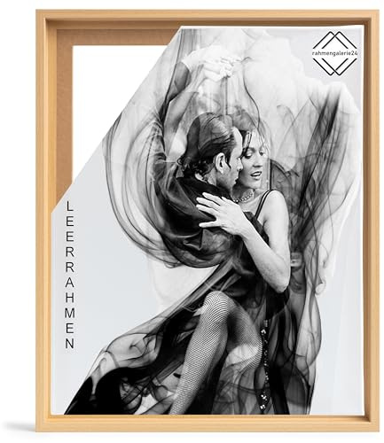rahmengalerie24 Bilderrahmen Leerrahmen für Leinwand Bilder auf Keilrahmen | Format 50x70 cm in Buche Holz Optik