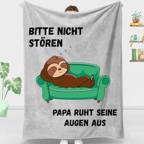 ZQYMM Geschenke für Papa, Lustige Faultier Decke Geschenk Papa zum Geburtstag, Bester Papa Geschenke, Weihnachten Vatertag Geburtstag Geschenk Für Papa