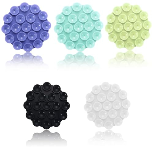 Supporto Smartphone Auto in Silicone - 5 Pezzi Ventosa Multiuso per Telefono, Compatibile con Tutti i Modelli (5 Colori)