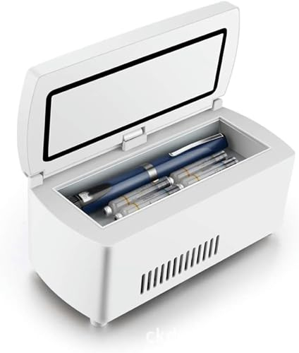 XENITE Refrigerador De Insulina PortáTil Refrigerador EléCtrico Mini Nevera para Auto Pantalla LCD Recargable con USB 2-8 ° C Adecuado para Viajes De Oficina Familiar