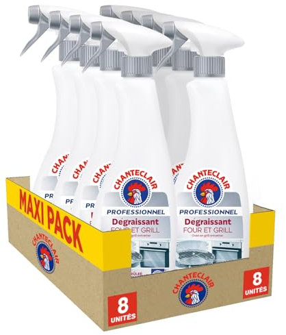 Chanteclair Professionnel - Spray Dégraissant Four et Grill, Graisse Brûleé et Incrusteé - 8x 700 ml