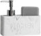Premium Dish Soap Dispenser, Elegant Hand Wash, Washing Up Liquid Dispenser, Sink Soap and Sponge Caddy, 2 in 1 Organizer for Kitchen Sink (Marblin)