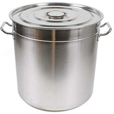 Camping Cooking Pot Large, 35-Litre Stainless Steel Cooking Pot Soup Pot with Lid Goulash Kettle, Cooking Pot, for Soups, Stews etc (Not Applicable to Induction Cookers)