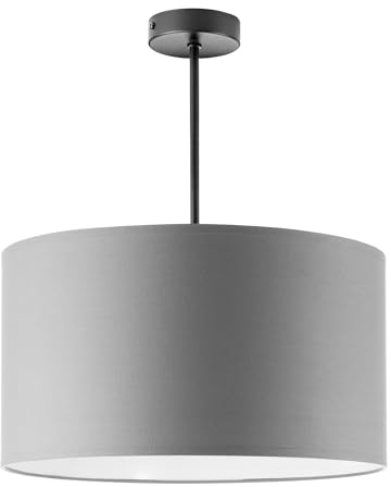 Miratic Lampara Colgante Corta con Rosca E27 de 60 W máx. Lámpara de Techo Ideal para Decoración de Interiores Estilo Moderno y Elegante (Bombilla no incluida) (Gris)
