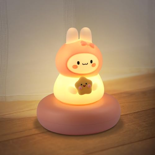 Annmore Nachtlicht Kinder Dimmbares Baby Stilllicht Niedlich Kaninchen Nachttischlampe Geschenk zur Geburt Mädchen