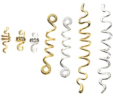 FRCOLOR 16pcs African Dreadlocks Hair Accessories Hair Bobbles for Dreadlocks Silver Cuffs for Braids Cuffs Beads Set Rings for Braids