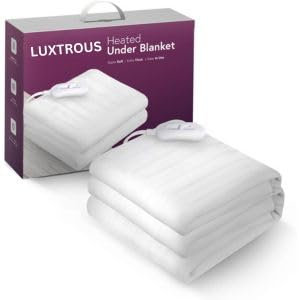 LUXTROUS Electric Blanket, Soft Polyester Electric Blanket Fitted Underblanket Mattress Cover With 3 Heat Settings Detachable Remote, Overheat Protection,Machine Washable Heated Blankets(Double)