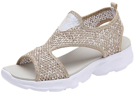 Mujeres Verano Malla Playa Banda Elatic Deportes Casual Abierta Puntiaguda Cuñas Suelo Suave Zapatos Transpirables Sandalias Zapatos Mujer Zapatos Negro Elegantes Sandalias de Verano para Aumentar la