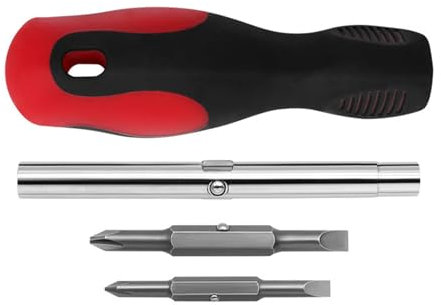 2 in 1 Slotted and Cross Head Screwdriver Set Interchangeable with Convenient Handle Set for Different Screws