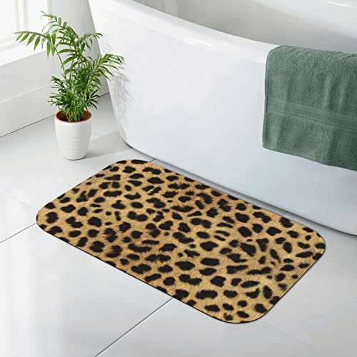 FLYIFE Badematte mit Leopardenmuster, 80 x 50 cm, rutschfest, Kieselgur, Badezimmerteppich, saugfähig, Fußmatte, Fußmatte