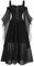MNSWR Weißes Mittelalterkleid Für Damen modisch, Gothic-Stil, Vintage-Midikleid, Croset, langes Flare-Ärmel-Partykleid in A-Linie Kurapika-Cosplay-Kostüm (Black, S)