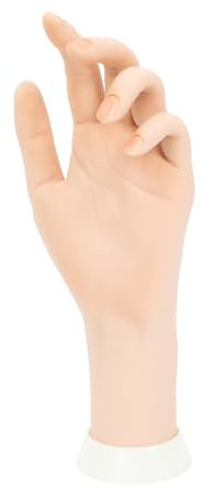 1 Pcs Practice Nail Art Trainer Training Hand Tool Left Flexible Hand Model Bendable Display Hand Manicure Practice Prosthetic Hand for Nails (beige)