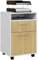 HOMCOM Cajonera de Oficina Móvil con Cajón y Gabinete Mueble Archivador con Ruedas Soporte de Impresora para Estudio 40x35x60 cm Natural y Blanco