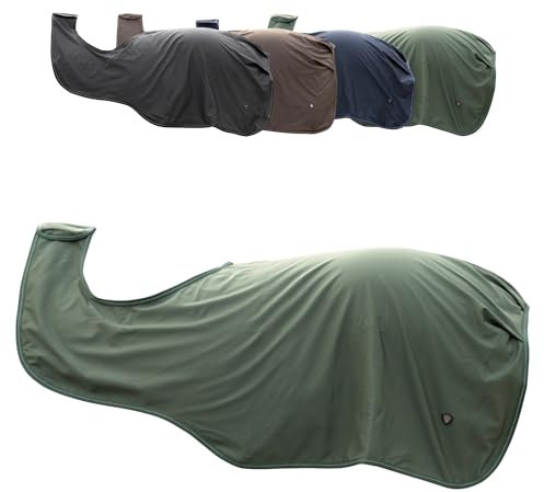 Covalliero - Ausreitdecke | Pferdedecke zum Schutz d. Nierenpartie | Outdoordecke für Pferde | Übergangsdecke Pferd & Pony | wärmend & atmungsaktiv | Pferde Zubehör in Opal Green | 125cm