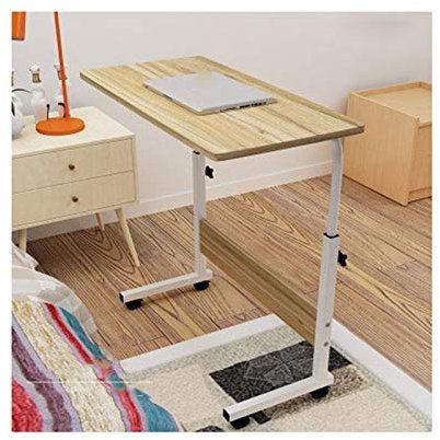 Verstellbarer Betttisch mit Rollen für Home Office, höhenverstellbarer Laptop-Schreibtisch auf Rädern, beweglicher Computer-Arbeitsplatz für einfache Mobilität