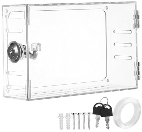 NULYLU Thermostat Lock Box Cover Key Thermostat Protector Wall Mounted Suitable for Ac Supply Replacement