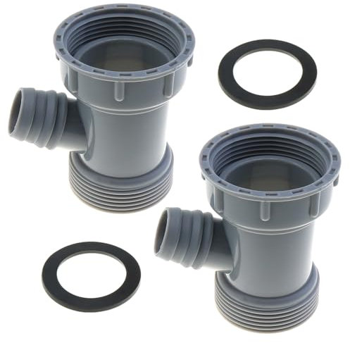 LUORNG 2 adattatori di scarico per lavello da cucina, 45 mm, multiuso, a forma di Y, flessibile, con guarnizione, ramo per lavastoviglie, cordiera per scarico dei rifiuti del lavandino di ricambio