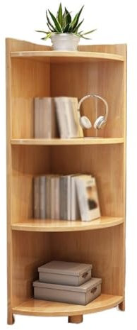 Eck-Wohnzimmer-Schrank aus Massivholz mit integrierten Arbeitsregalen, multifunktionales und einfaches Design für Display und Nization