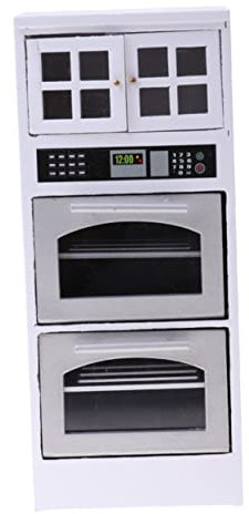 ibasenice 1:12 Scale Miniature Microwave Oven for Dollhouse Wooden Mini Kitchen Cabinet Creative Diy Decor Accessory