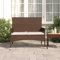 Myheimly Gartenbank, Sitzbank 2-Sitzer mit Kissen, Bank mit Armlehnen Rückenlehne, Parkbank Gartenmöbel Stahlrahmen, Poly Rattan Braun