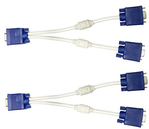 Artibetter Vga Splitter Kabel 0,3m Abs Flexibel Mit Kupferdraht Und Doppel Magnetring Für Zwei Monitore Video Adapter Monitor Tv