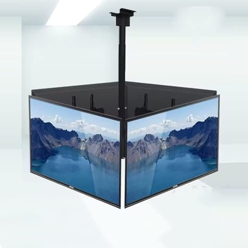 YUZDNM Soporte TV De Techo - Soporte De Montaje De TV De Techo De Cuatro Lados, Movimiento Completo De 32-50 Pulgadas, Soporte De Pantalla Plana/Curva De 4 Movimientos, Ajuste De Altura Telescópico