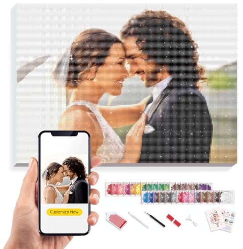 KURUMi Diamond Painting Personalisiert mit DIY-Rahmen – Individuelle 5D Diamond Painting mit eigenem Foto, Gestalten Sie Einzigartige Deko mit Fotos von Kindern, Liebsten oder Haustieren
