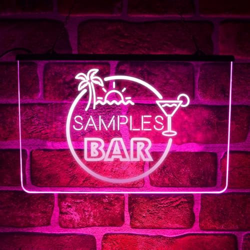 Custom Home Bar Neon LED Light Up Sign – Personalised Man Cave & Home Pub Decor | Hanging Cocktails Wall Sign (Multi-colour)