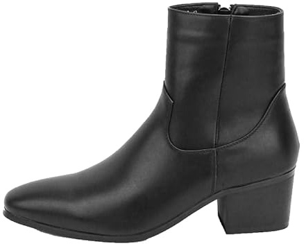 MGGMOKAY Stivali Chelsea Da Uomo Pelle Per Uomo Tacchi Alti Scarpe Con Zip,nero,45