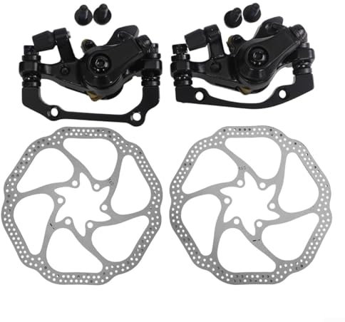 Lega di alluminio 160MM pinza freno a disco per regolare e stabile Ciclismo controllo (anteriore+posteriore+2xdisc nero)