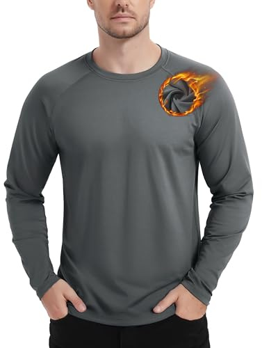 TACVASEN Ropa Interior Térmica para Hombre Camiseta Deportiva de Manga Larga Transpirable Suéter Polar Camiseta Térmica Básica de Invierno